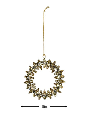 Gold Wreath Ornament, 5" Diameter, Set of 4