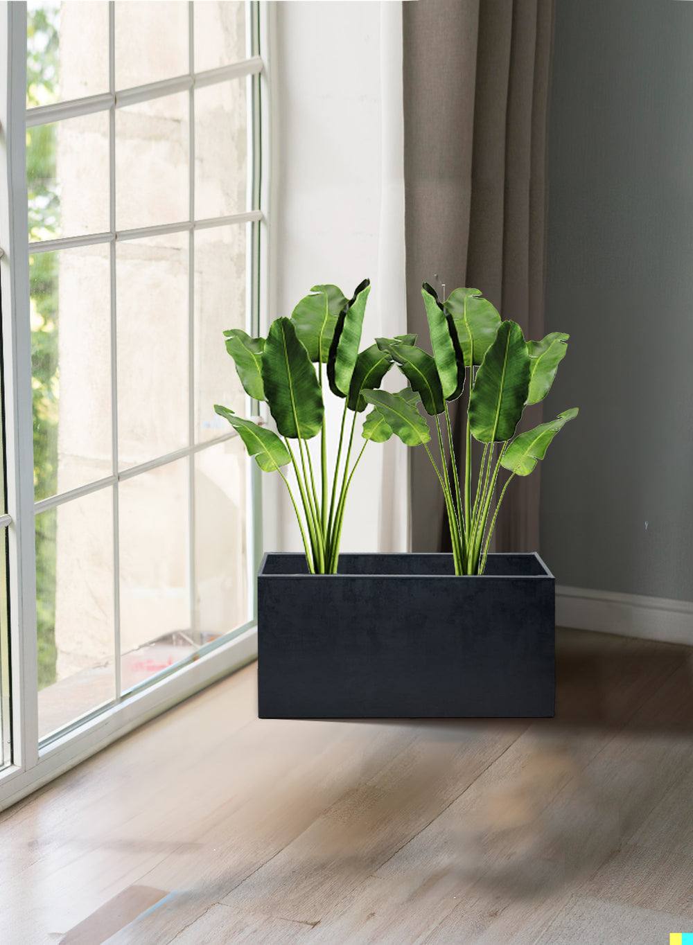 Black Rectangular Planter & Flower Box, 31" Long X 15" Wide X 14.5" Tall