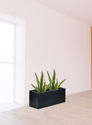 Black Rectangular Planter & Flower Box, 31" Long X 15" Wide X 14.5" Tall