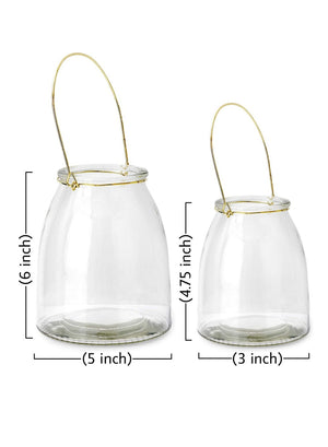 Serene Spaces Living Hanging Glass Jar for Wedding, Parties, Events, Patio, Use as Hanging Glass Lamp or for Flowers, Measures 4.75" Tall and 3" Diameter, Sold as a Set of 12