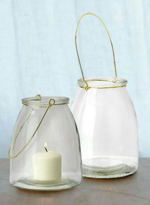 Serene Spaces Living Hanging Glass Jar for Wedding, Parties, Events, Patio, Use as Hanging Glass Lamp or for Flowers, Measures 4.75" Tall and 3" Diameter, Sold as a Set of 12