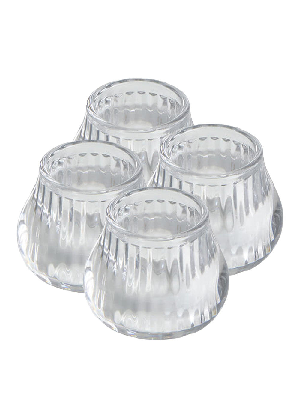 Serene Spaces Living Set Of 4 Glass Votive Holders, Measures 2.75" T & 3" D