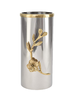 Orchid Steel Vase With Gold Rim, in 2 Sizes