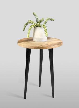Natural Wood Side Table, in 2 Sizes