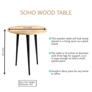 Small Wooden Table, Natural Wood in 2 Sizes