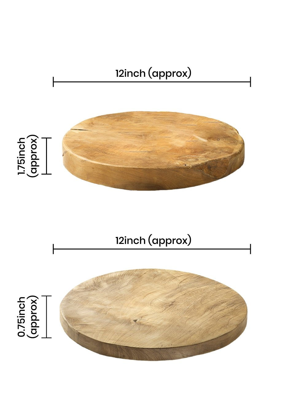 Round Wood Tray, Decorative Platters and Trays, In 2 Sizes