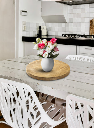 Serene Spaces Living Round Wood Board, Decorative Platters and Trays, In 2 Sizes