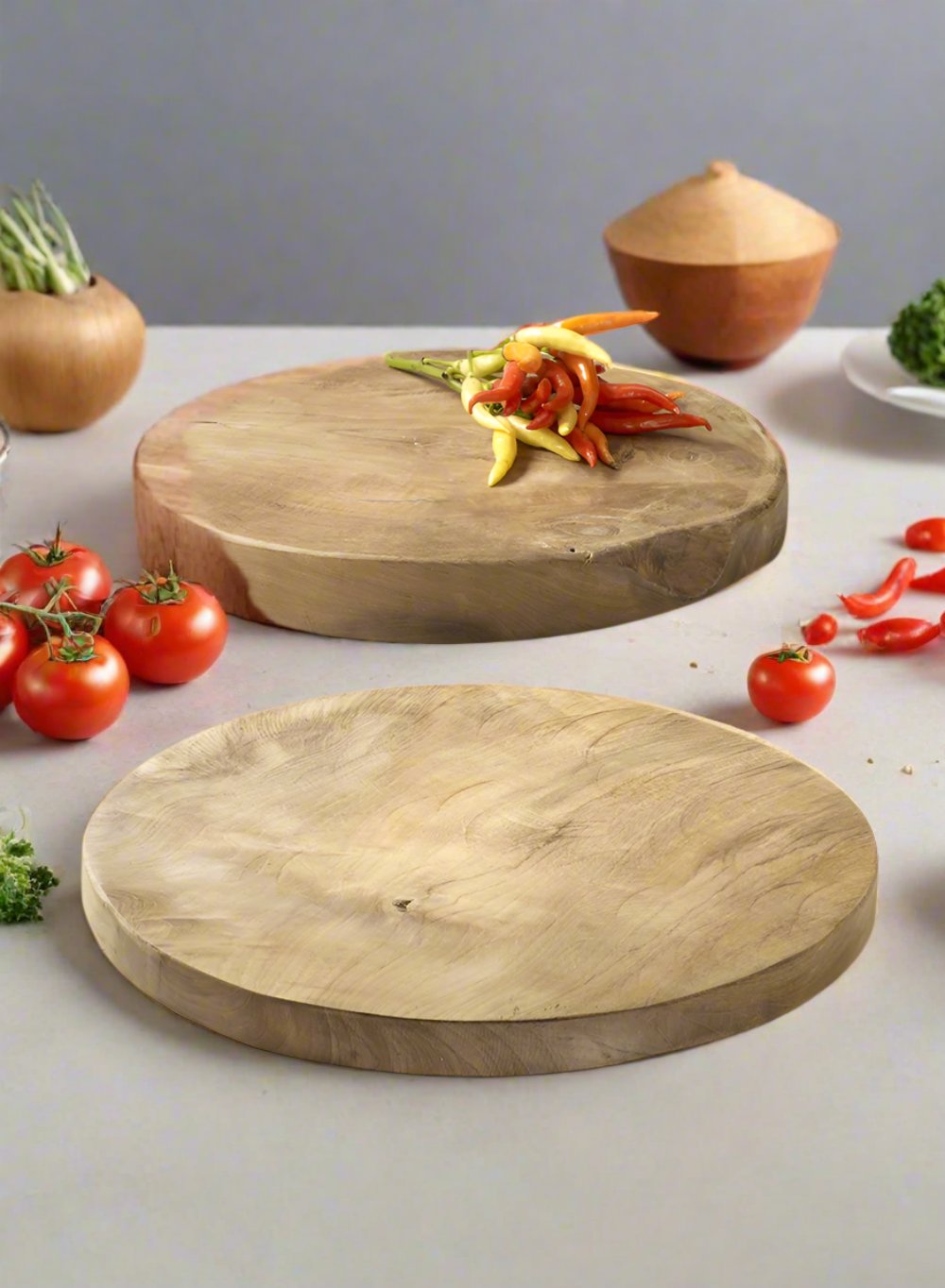 Round Wood Tray, Decorative Platters and Trays, In 2 Sizes