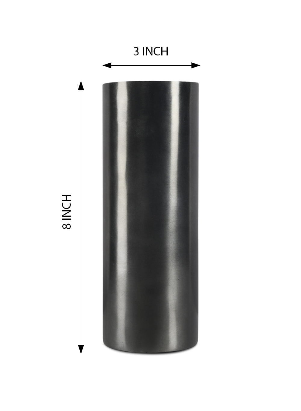 Serene Spaces Living Modern Black Cylinder Nickel Vase, Available in 2 Sizes