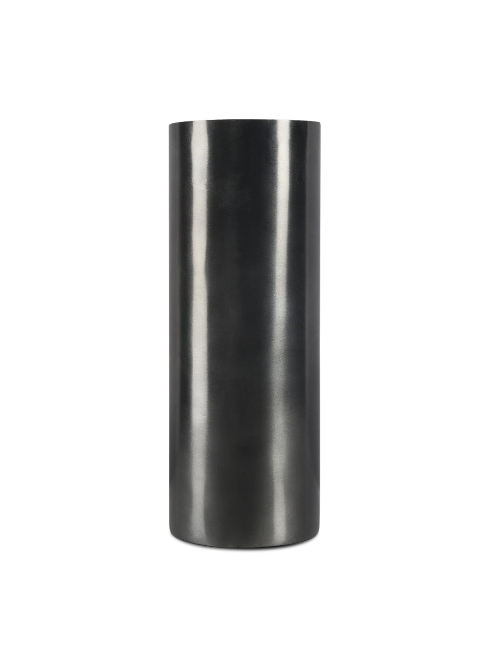 Serene Spaces Living Modern Black Cylinder Nickel Vase, Available in 2 Sizes