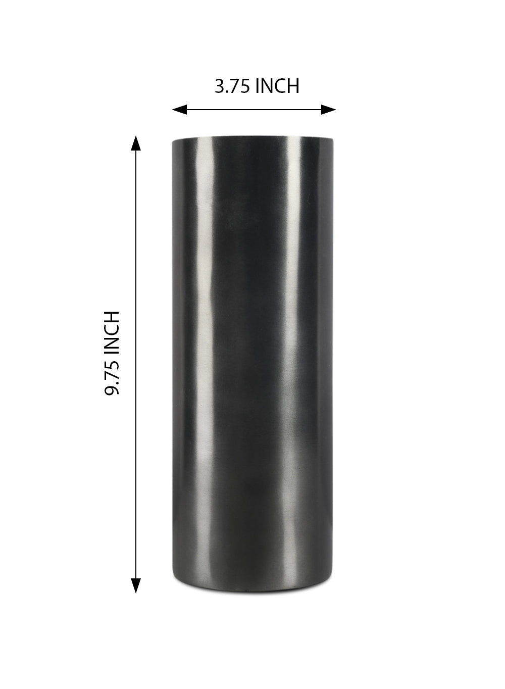 Serene Spaces Living Modern Black Cylinder Nickel Vase, Available in 2 Sizes