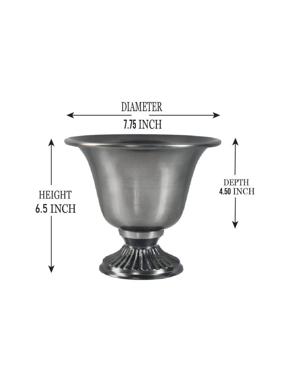 Serene Spaces Living Black Nickel Urn Vase, Measures 7.75" Diameter & 6.5" Tall