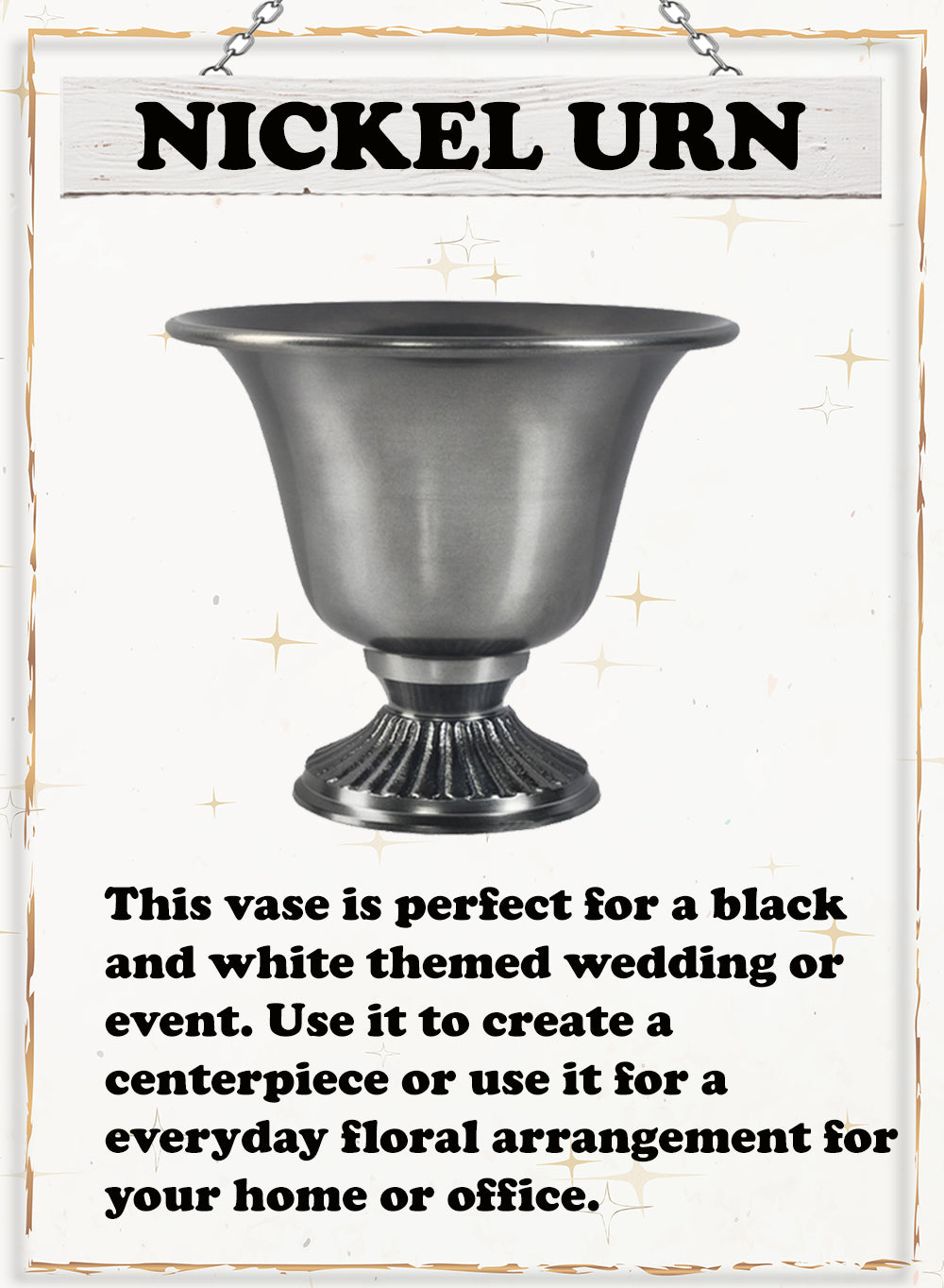 Serene Spaces Living Black Nickel Urn Vase, Measures 7.75" Diameter & 6.5" Tall