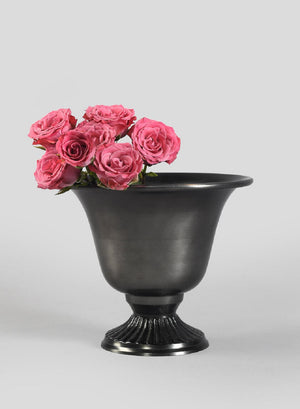 Serene Spaces Living Black Nickel Urn Vase, Measures 7.75" Diameter & 6.5" Tall