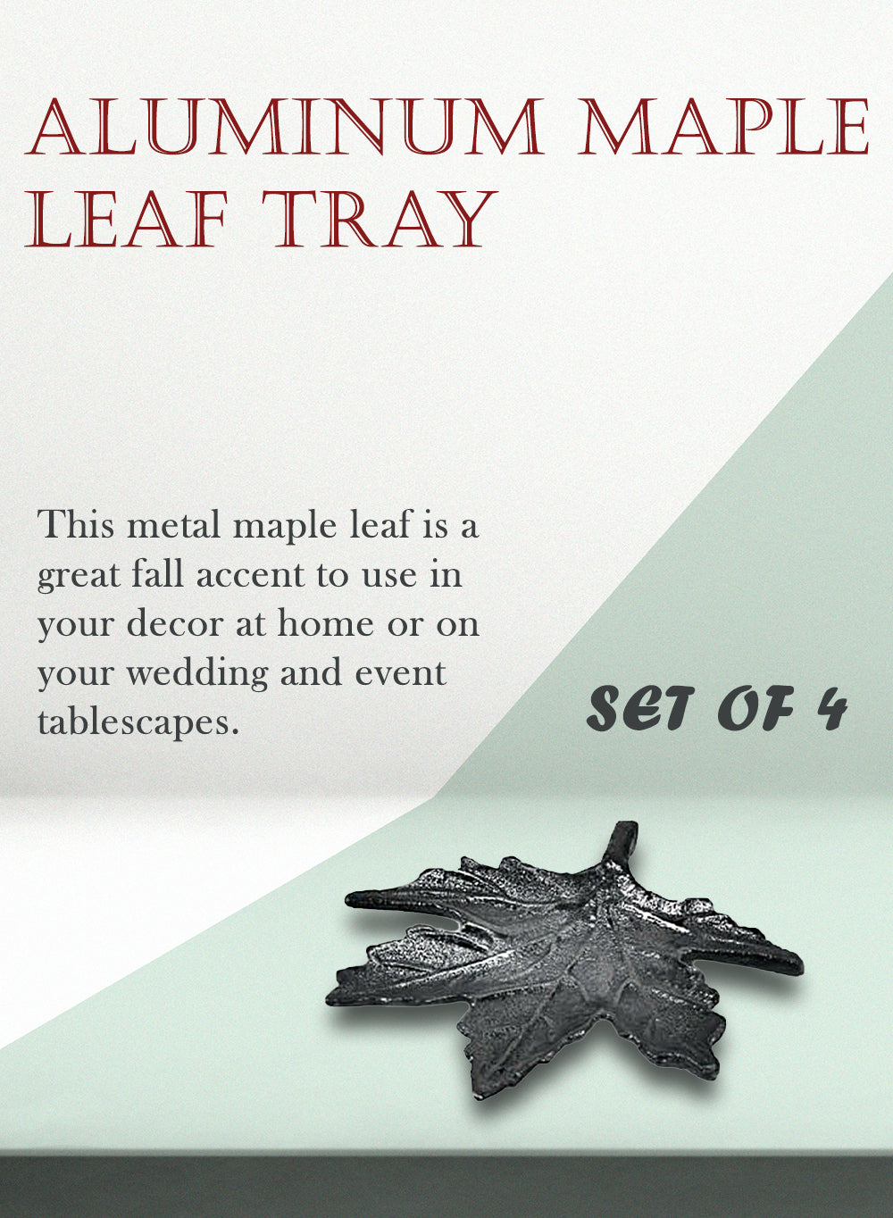 Aluminum Leaf Tray, Decorative Vanity Tray, in 3 Sizes & Shapes