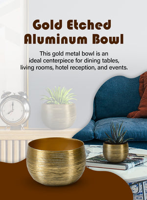 Gold Aluminum Bowl, Sold Individually & Set of 12