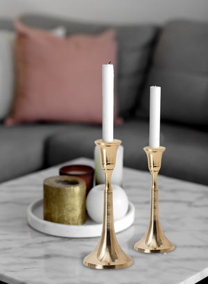 Gold Candlesticks for Taper Candles, in 3 Sizes