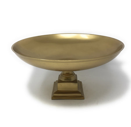 Gold Pedestal Bowl, 10.75" Diameter & 5.75" Tall