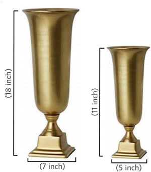 Gold Pedestal Urn Vase and Bowl