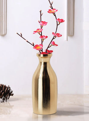 Serene Spaces Living Small Gold Flower Bud Vase, Measures 5.25" Tall & 2" Dia