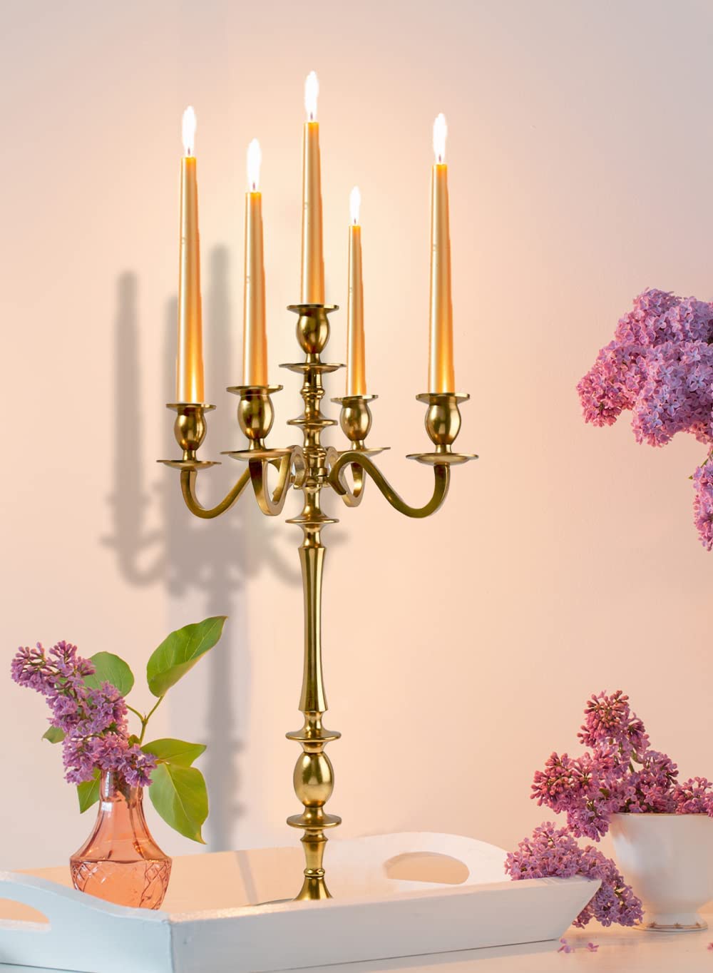 Gold Candlesticks & Candelabra, in 4 Designs