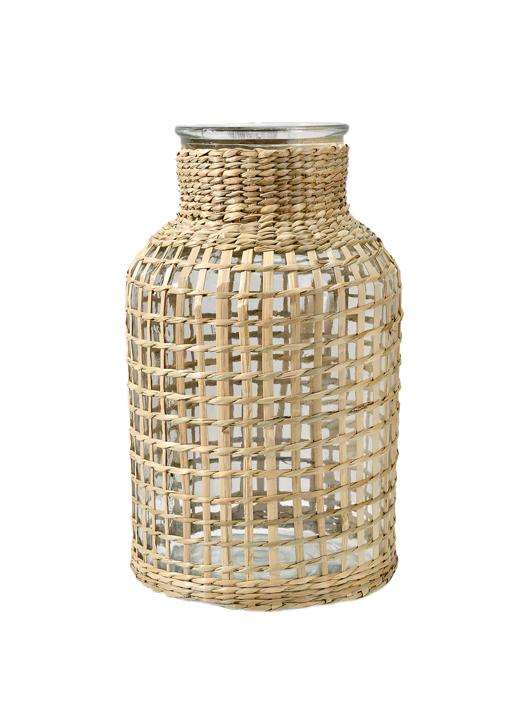 Natural Rattan Wrapped Bottle Vase, In 2 Sizes