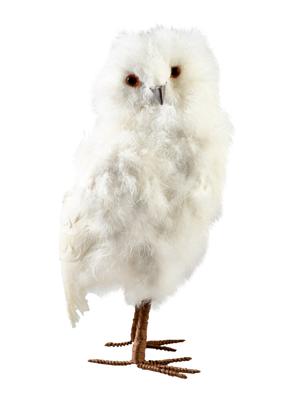 Feathered Artificial White Owl, in 2 Sizes