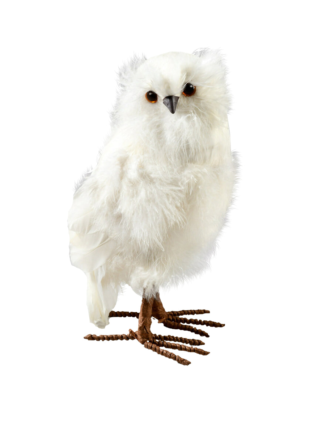 Feathered Artificial White Owl, in 2 Sizes