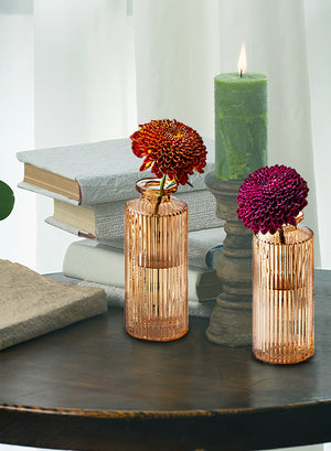 Pleated Bud Vases, Set of 4, in 3 Options