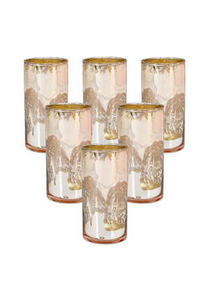 Antique Pink Glass Cylinders, in 6 Designs