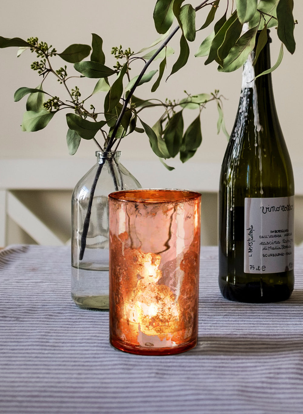 Antique Pink Glass Cylinders, in 6 Designs