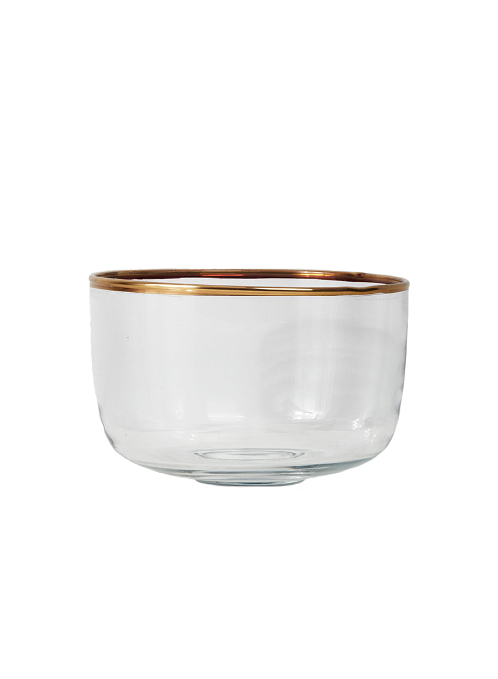 Gold Rimmed Clear Glass Bowl, in 2 Sizes