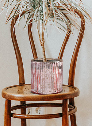 Serene Spaces Living Antique Pink Glass Cylinders