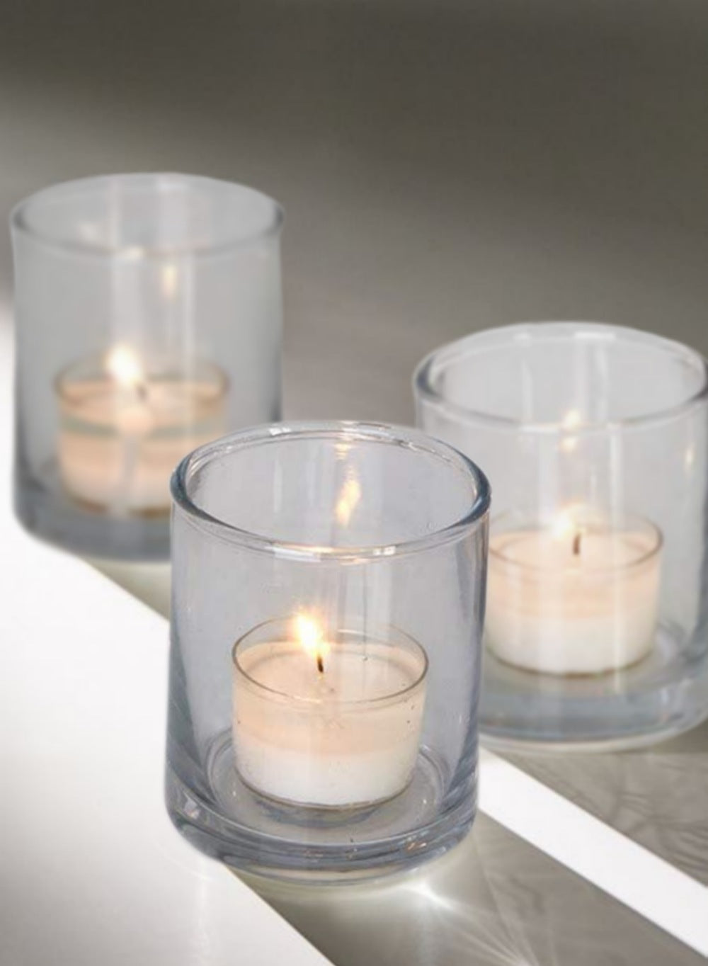 Serene Spaces Living Clear Glass Votive Candle Holders, 3" Tall and 2.5" Diameter