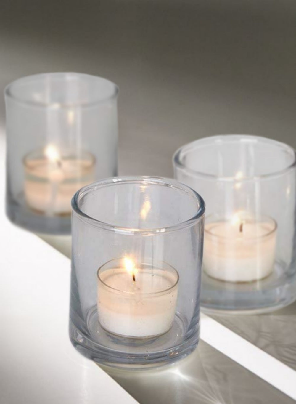 Serene Spaces Living Clear Glass Votive Candle Holders, 3 Tall and 2.5  Diameter