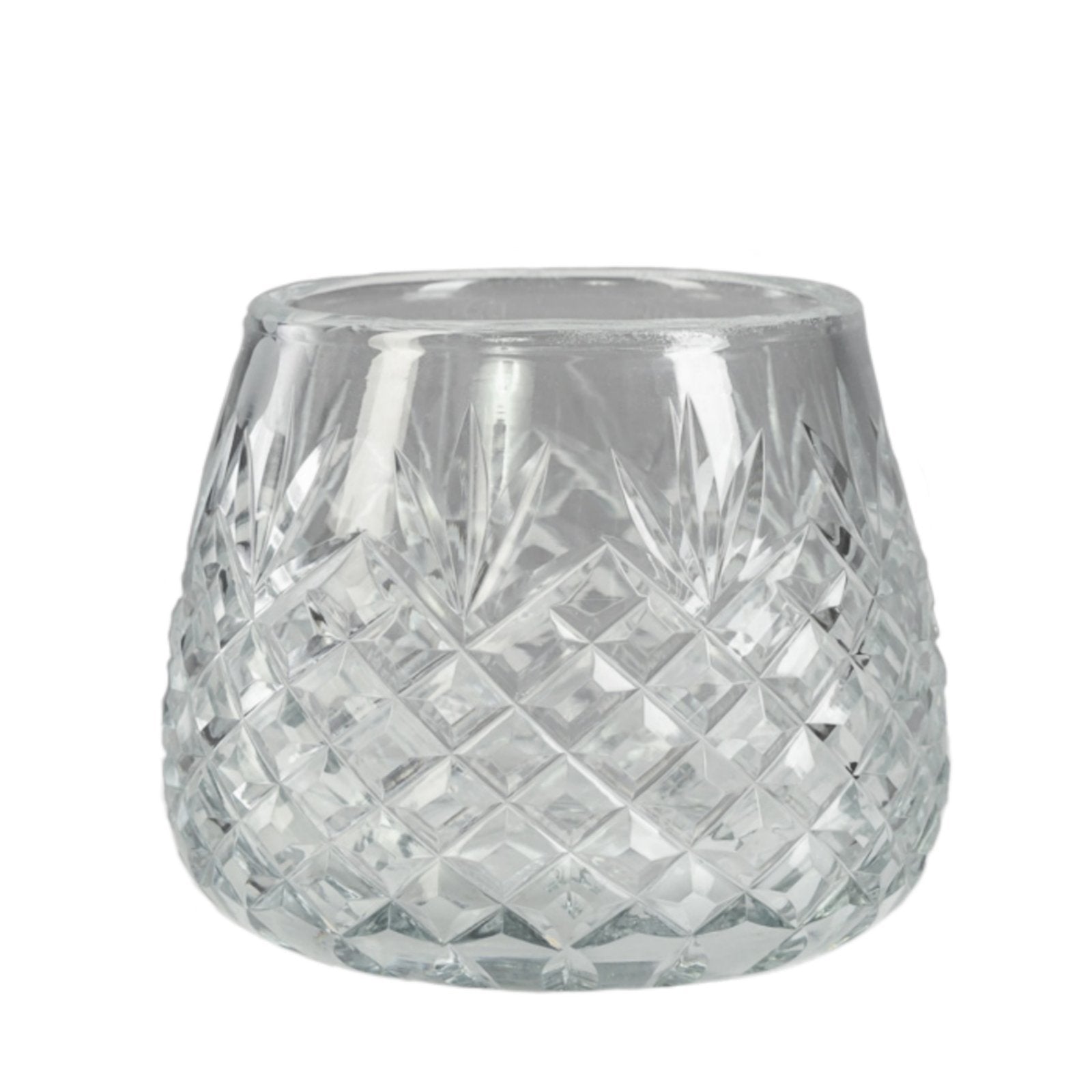 Serene Spaces Living Diamond Cut Glass Flowers Vase for Weddings, In 3 Shapes