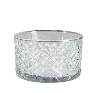 Diamond Cut Decorative Glass Bowl