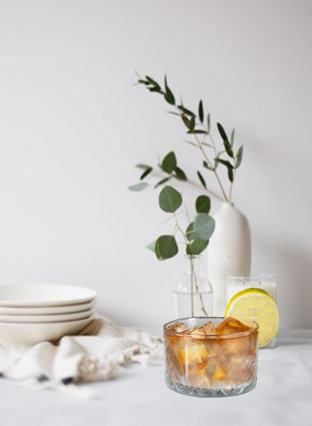 Diamond Cut Decorative Glass Bowl