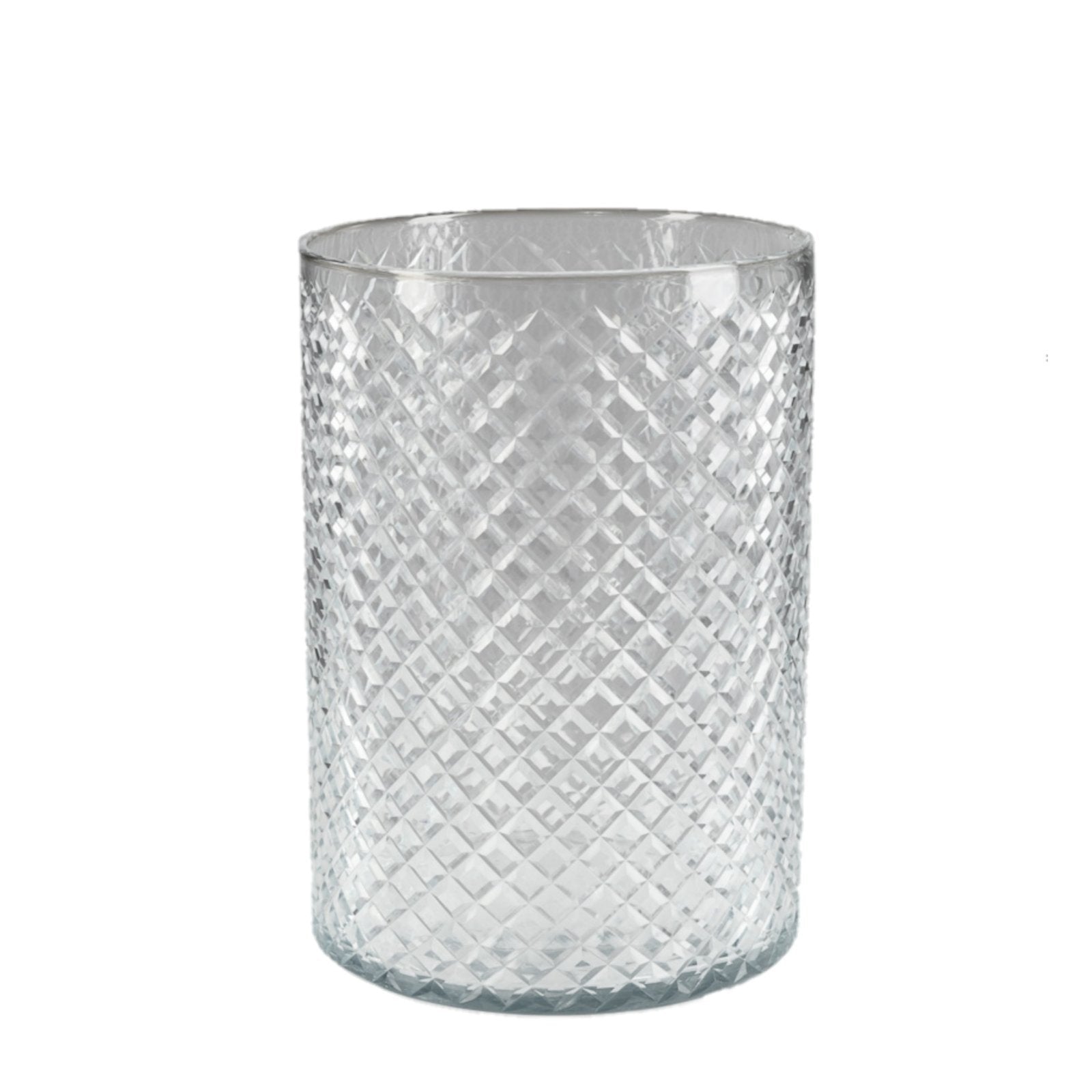 Serene Spaces Living Diamond Cut Glass Flowers Vase for Weddings, In 3 Shapes