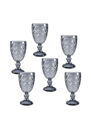 Embossed Goblet Glass Vase, Sold Individually & in Set of 12