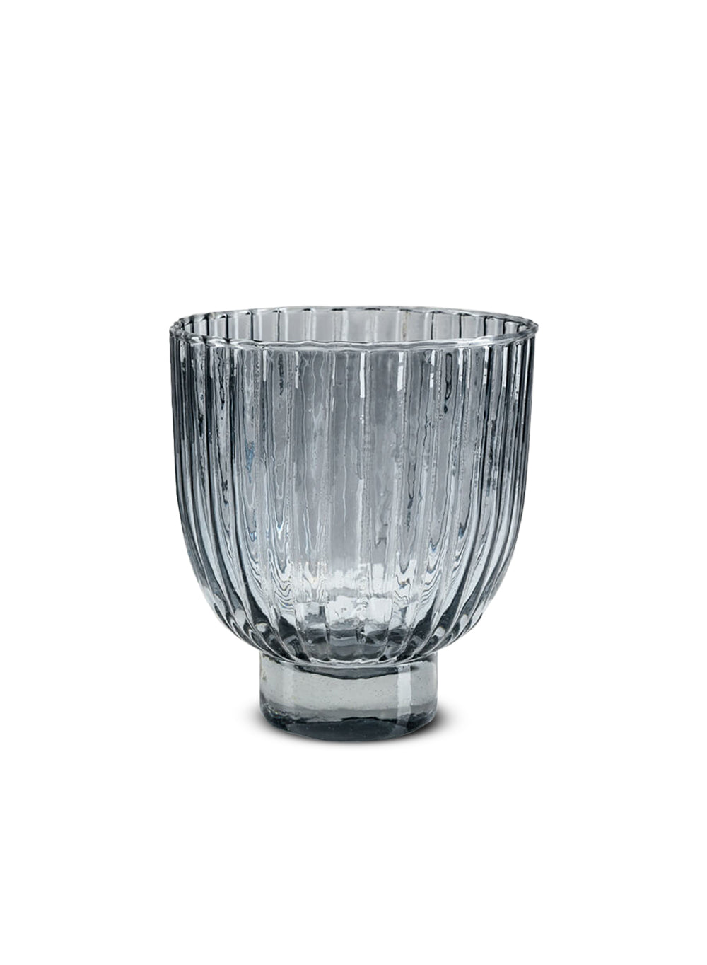 Scalloped Glass Bowl Vase, 4.5" Diameter & 5" Tall