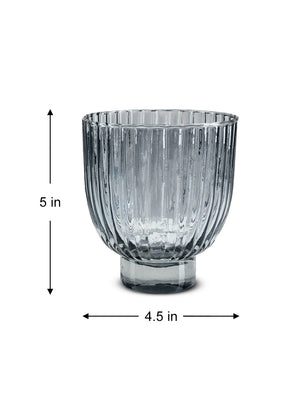 Scalloped Glass Bowl Vase, 4.5" Diameter & 5" Tall