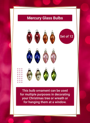 C7 Mercury Glass Bulbs, Set of 12