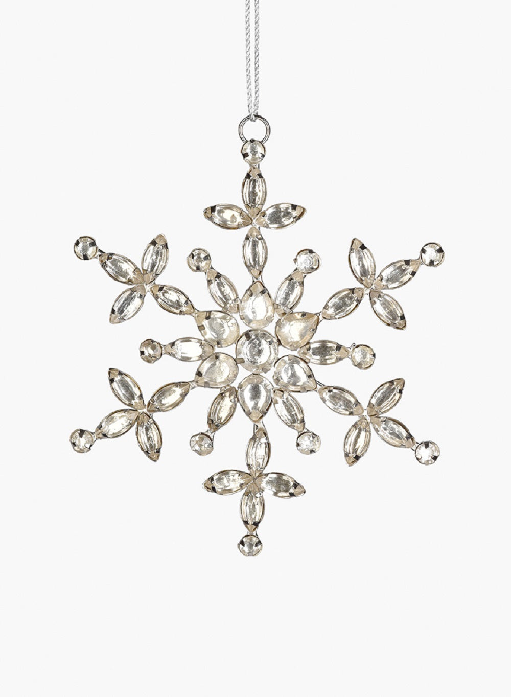 5" Rhinestone Snow Flake Ornament, Set of 6