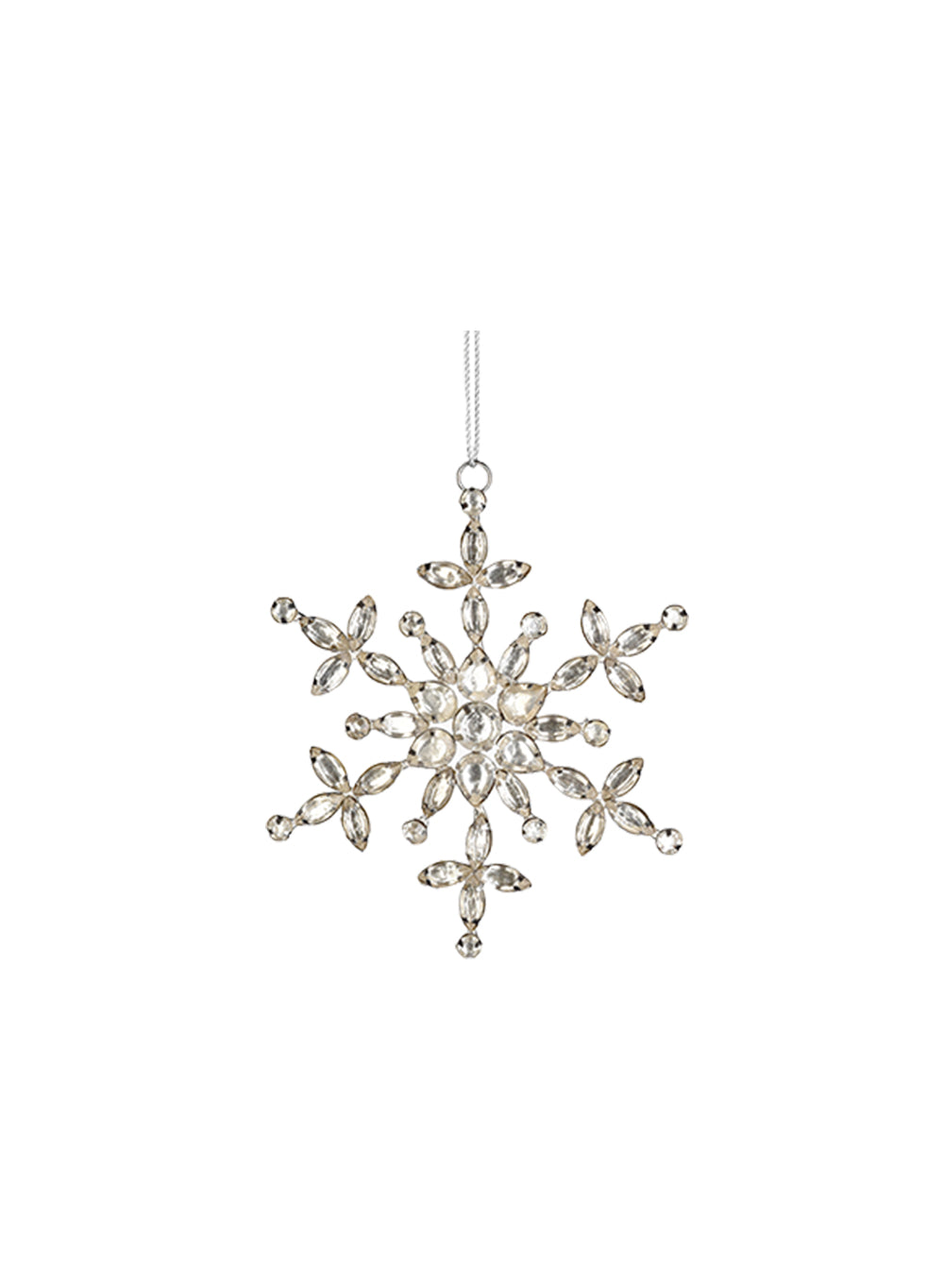 5" Rhinestone Snow Flake Ornament, Set of 6