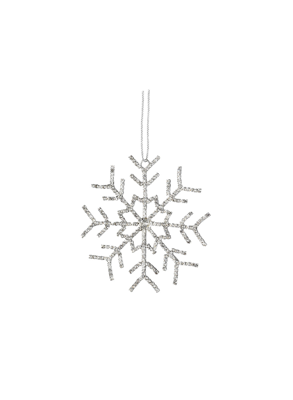 4" Rhinestone Snow Flake Ornament, Set of 6