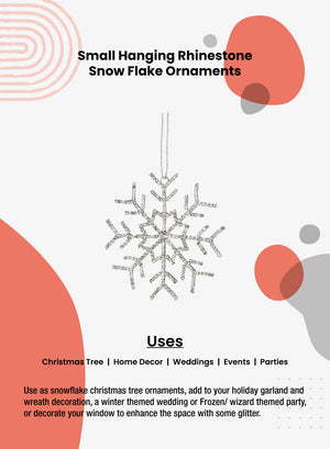 4" Rhinestone Snow Flake Ornament, Set of 6