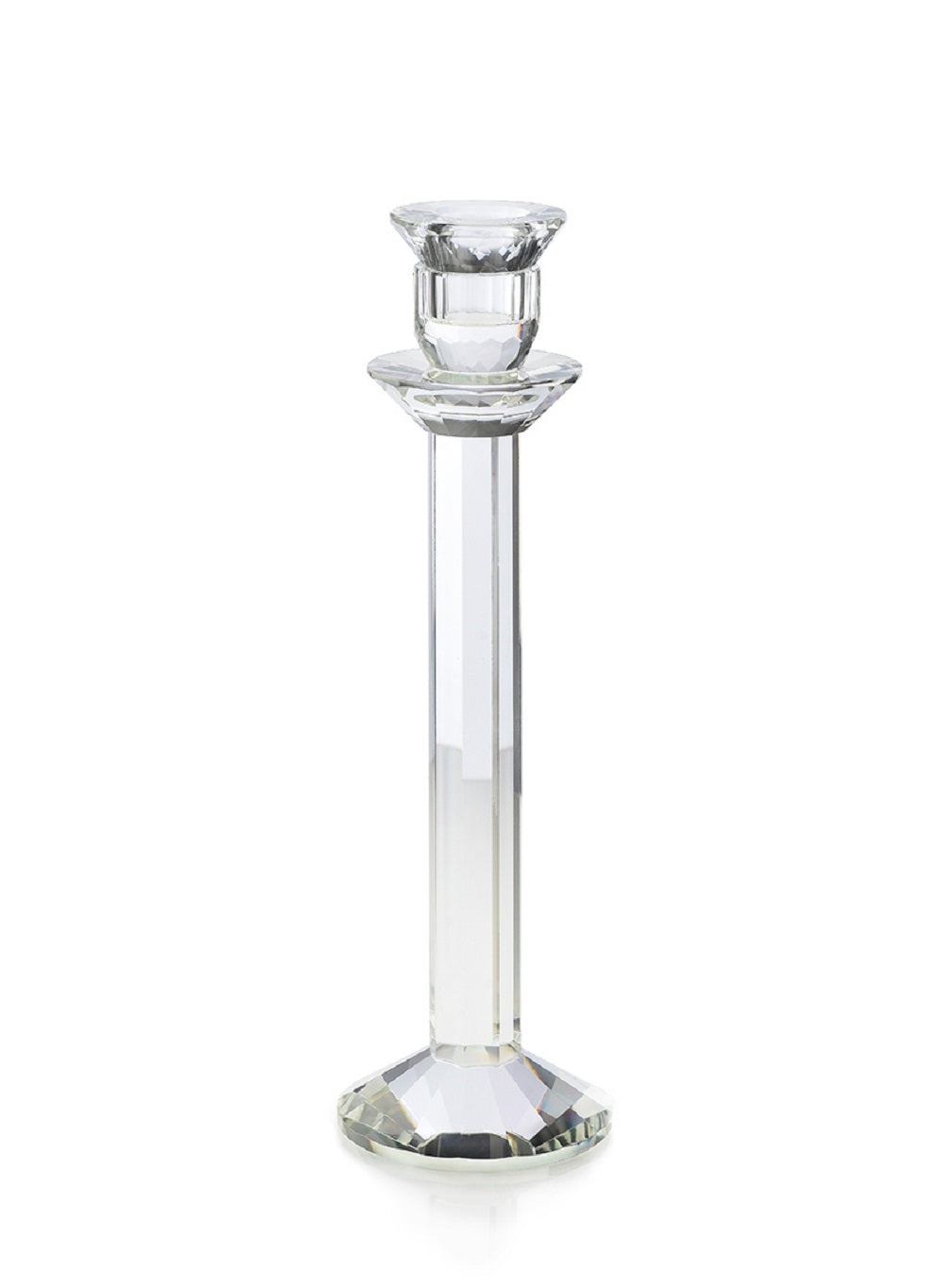 Serene Spaces Living Modern Cut Crystal Candle Stick Holders, Crystal Decor, 5 Sizes