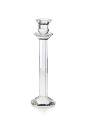 Serene Spaces Living Modern Cut Stem Crystal Candle Stick, Crystal Decor, 3 Sizes
