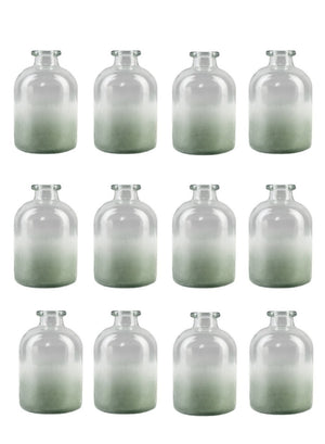Serene Spaces Living Sea Glass Vases for Centerpieces, 6.5" Tall & 4.25" Dia